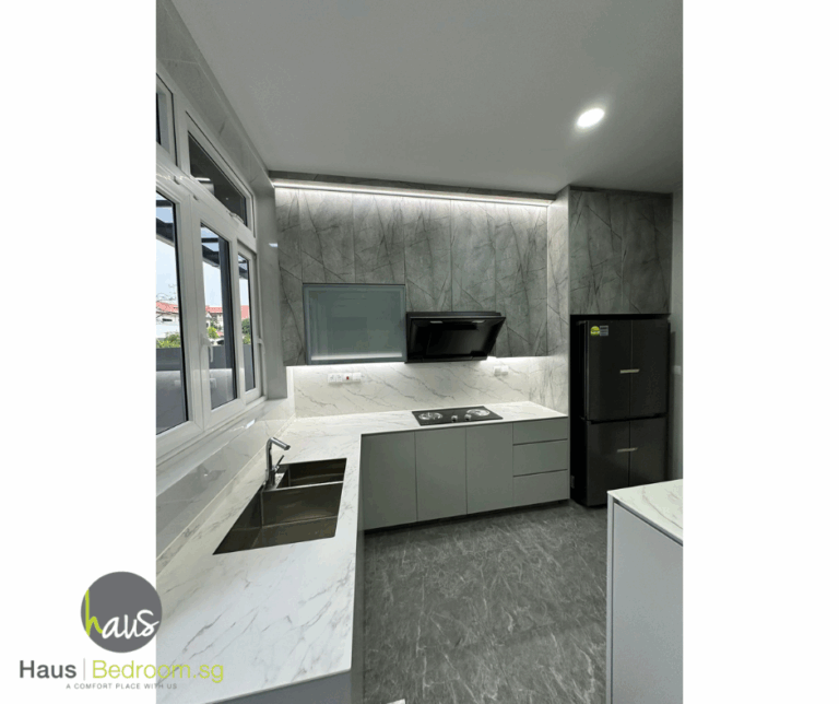 kitchen cabinets with marble top