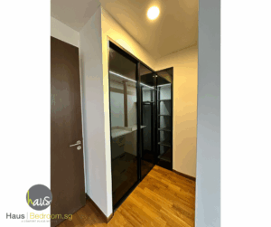 glass wardrobe with pole system