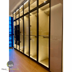 Top 10 Wardrobe Bedroom Design in Singapore 8 Glass wardrobe with LED light