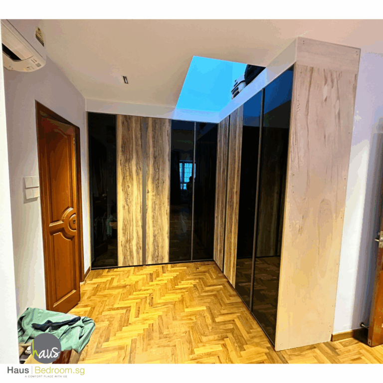 L-shape casement wardrobe
