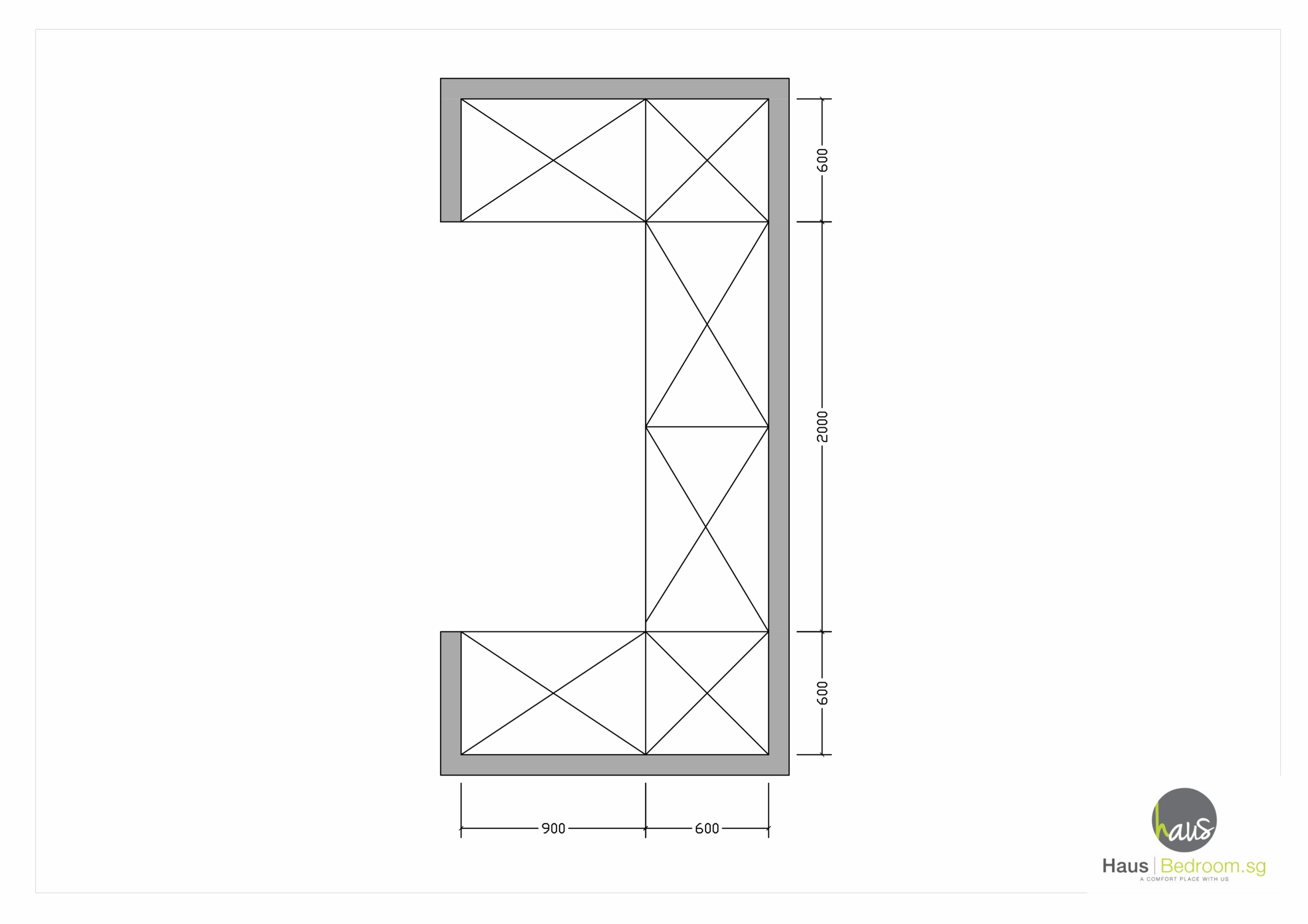 Ultimate Small Bedroom Wardrobe Design Blueprint: 9 Built-In, Walk-In & U-Shape Space-Saving Hacks 13 2D floor plan of full U-shape walk-in closet with central aisle