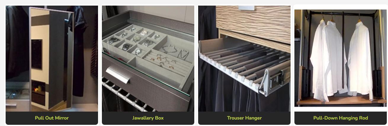 Custom Wardrobes in Singapore: Everything You Must Know Before You Build 6 Wardrobe interior accessories like drawers and trays