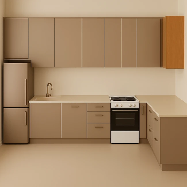 L-shaped kitchen layout