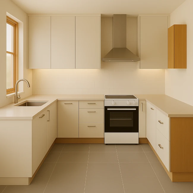 U-shaped kitchen layout
