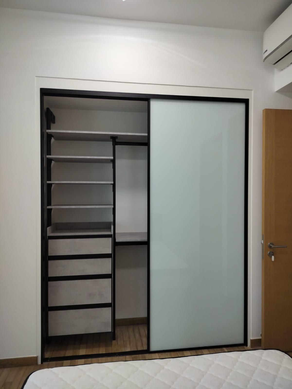 Completed HausPole wardrobe at Gambir Walk with sleek sliding doors