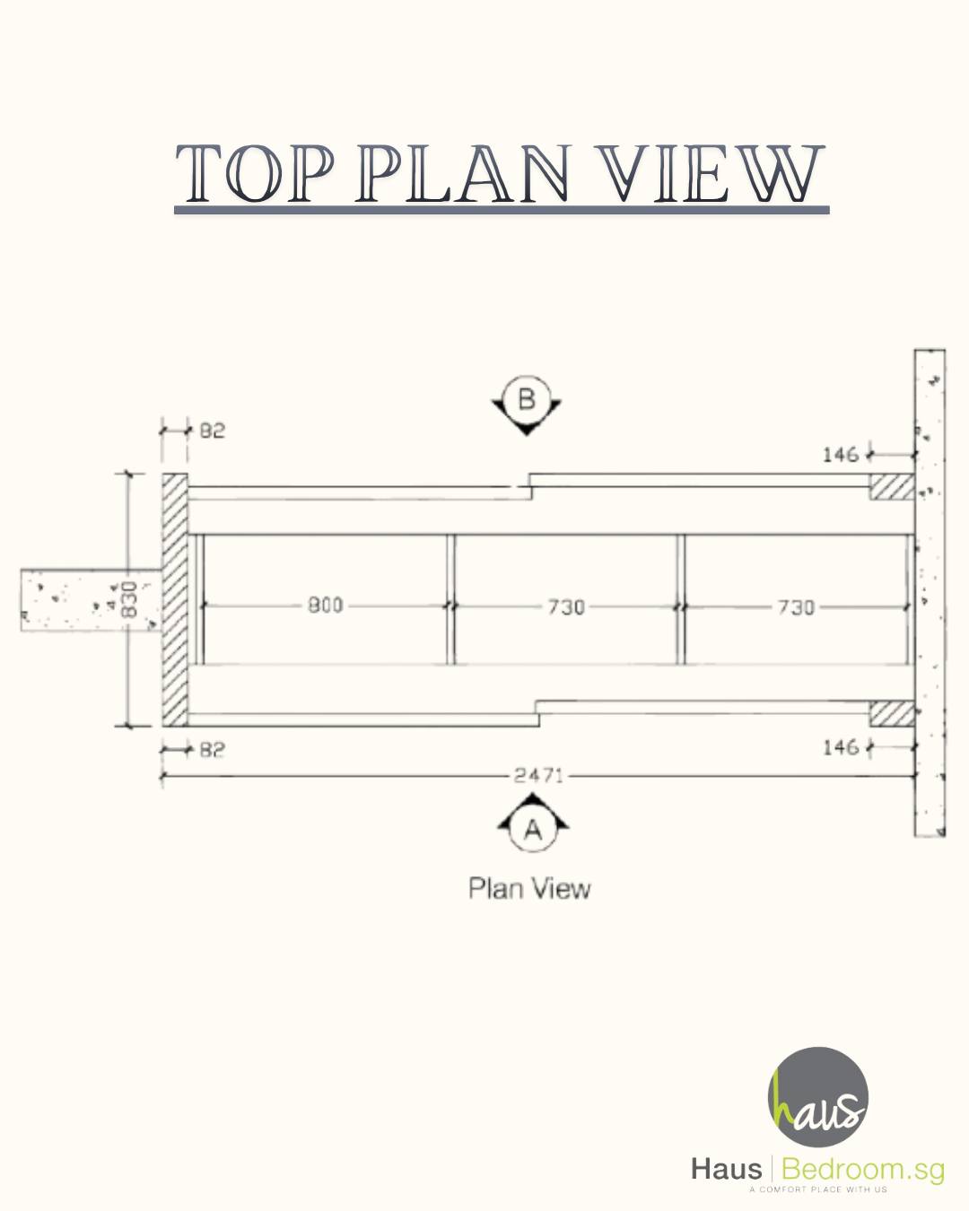 2D floor plan showing dual-access wardrobe configuration between two rooms in Tampines HDB