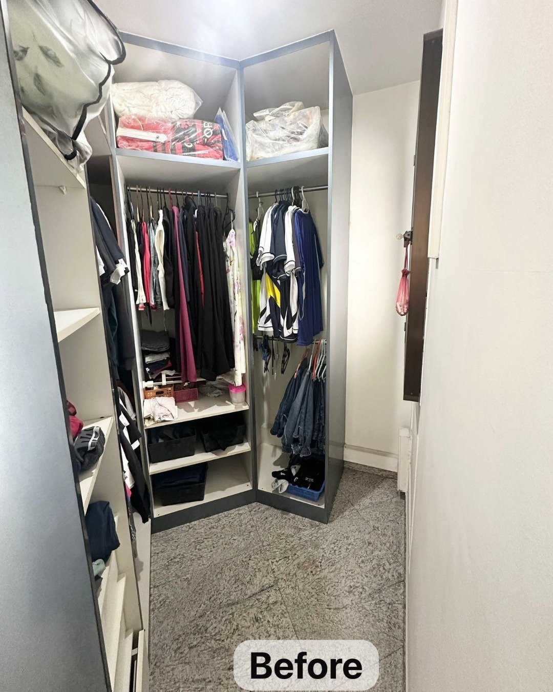 Before: old carpentry wardrobe in Yishun Ring Road HDB with slanted wall